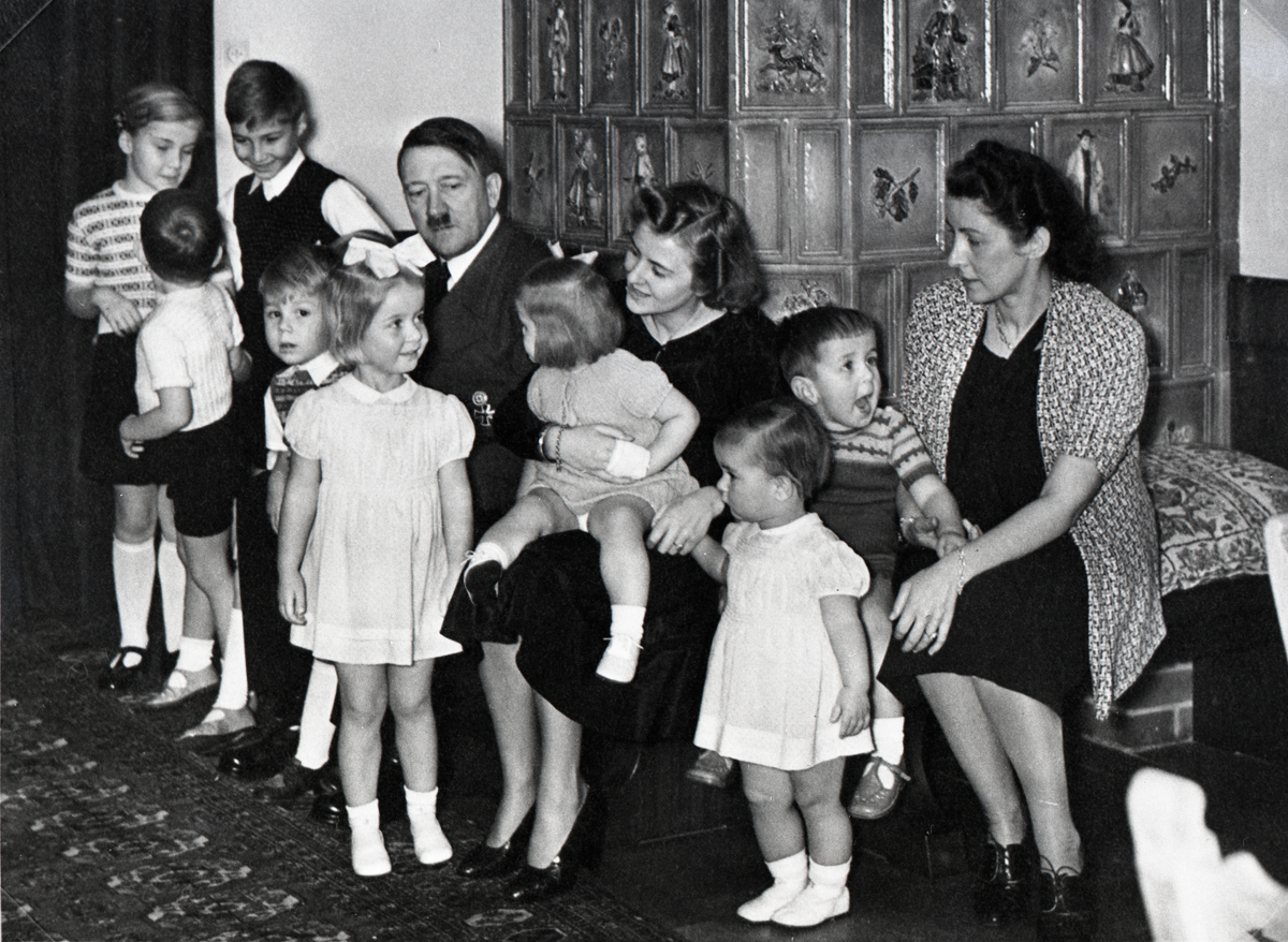 Hitler, Eva and Gerda Bormann with the Bormann and Speer children, from Eva Braun's albums